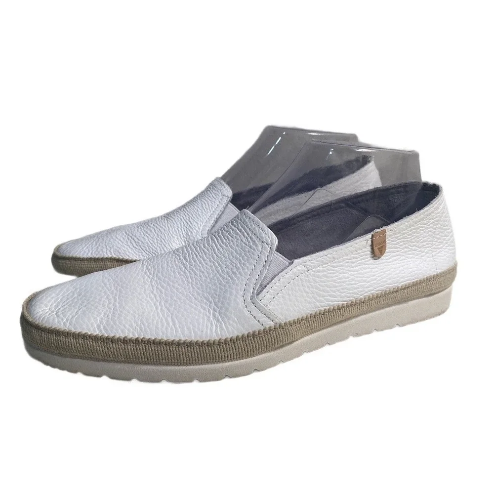 Verbenas Slip On Nuria Loafers White Leather Casual Shoe Spain EU 40 / US 9 - Picture 1 of 9